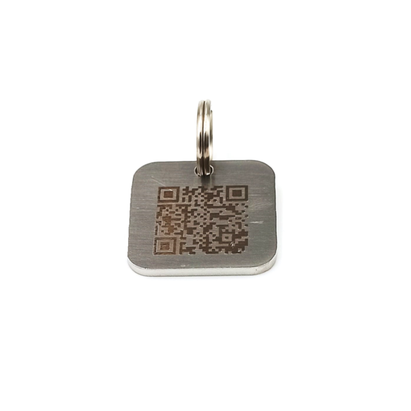 Ciondolo in acciaio quadrato QR Code Amico Leale - immagine 2