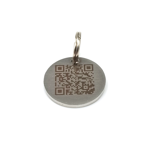 Ciondolo in acciaio tondo QR Code Amico Leale - immagine 2