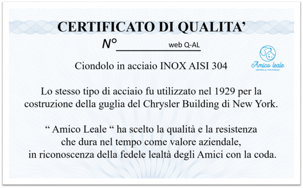 Ciondolo in acciaio quadrato QR Code Amico Leale - immagine 4